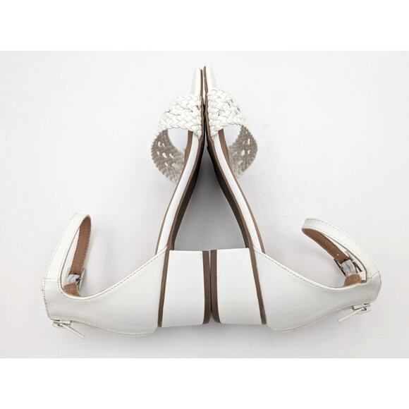 DV Dolce Vita Girls Braided Heeled Ankle Strap Sandals White Size US5 EU38 - Picture 6 of 10